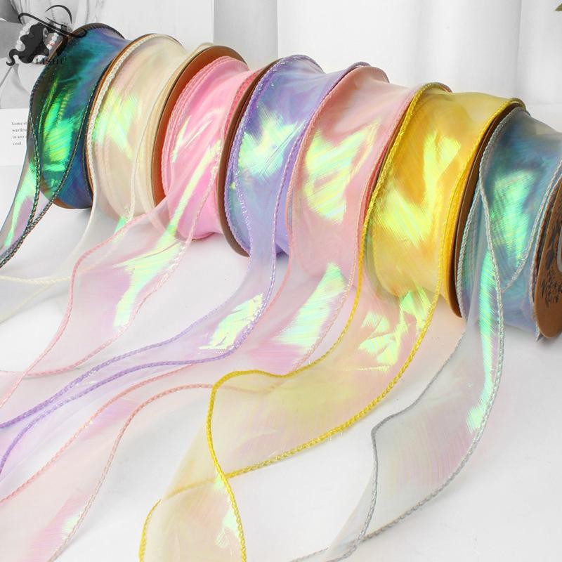 Lishu 9M 4 ซม.Fishtail เส้นด้ายริบบิ้นสําหรับ DIY Bow เครื่องประดับผมช่อดอกไม้ห่อของขวัญวัสดุ Wave ผ้าไหมริบบิ้น Party Decor th