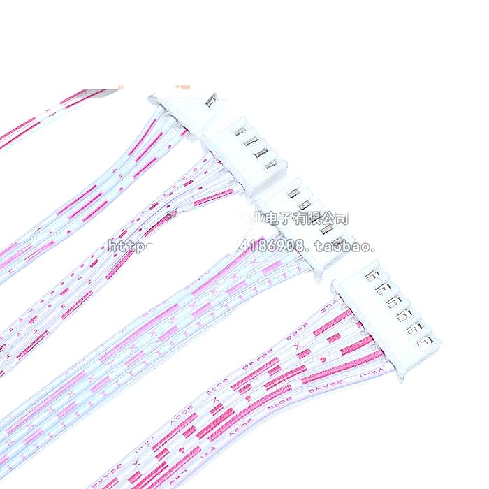 Xh2.54 มม.สีแดงสีขาวแบนสาย Terminal 2/3/4/5/6/8/9/10P เดี่ยว/คู่หัว Co-directional สายเชื่อมต่ออิเล็