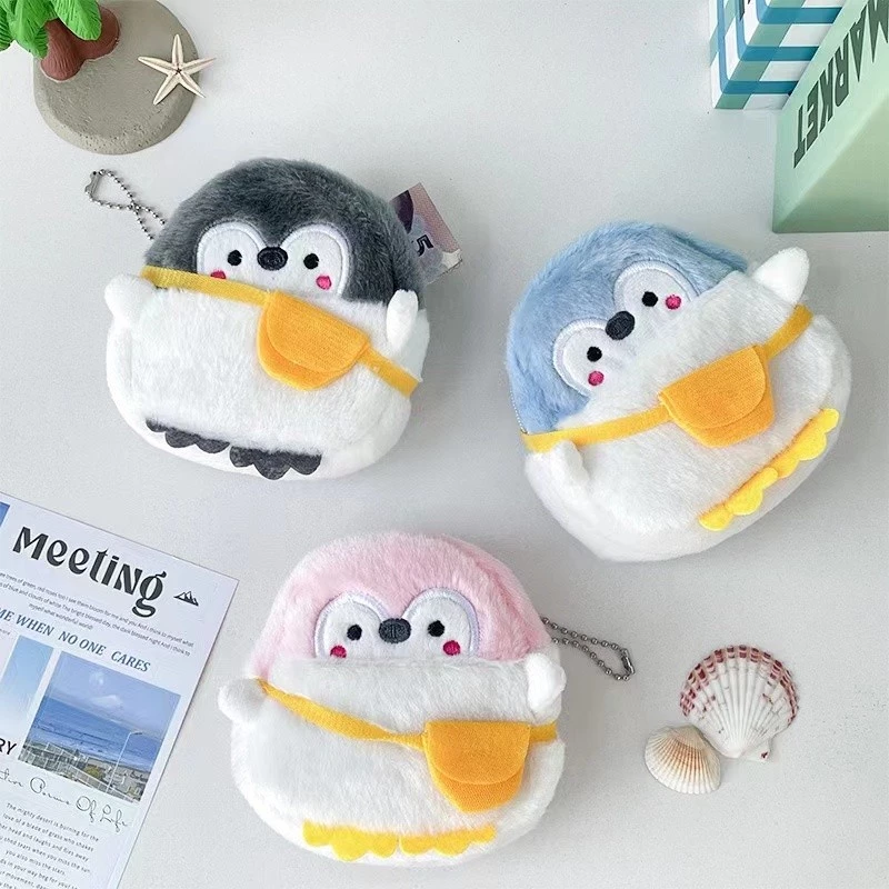 【กระเป๋าเหรียญนกเพนกวินน่ารัก】นุ่มนิ่ม พกพาง่าย มีหลายสี ใส่เหรียญ กุญแจ และหูฟังได้สะดวก!