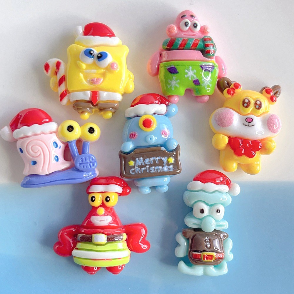 ผ้าฝ้ายคริสต์มาสมันวาวอุปกรณ์เสริมเรซินสตาร์ขนาดใหญ่กาวครีม DIY เคสโทรศัพท์จี้เครื่องประดับผมเชือกรัดผมวัสดุ gdcl