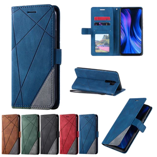 Case for Xiaomi Redmi 15 15C Note 14 Pro+ 5G 13 12 11 10 9 Pro 12s 11s 10s 9s เคสเปิดปิด โทรศัพท์มือถือ หนัง PU ซิลิโคน TPU นิ่ม กันกระแทก พร้อมช่องใส่บัตร และสายคล้อง สําหรับ Splice Leather Flip Cover Wallet Hand Strap ซองมือถือ