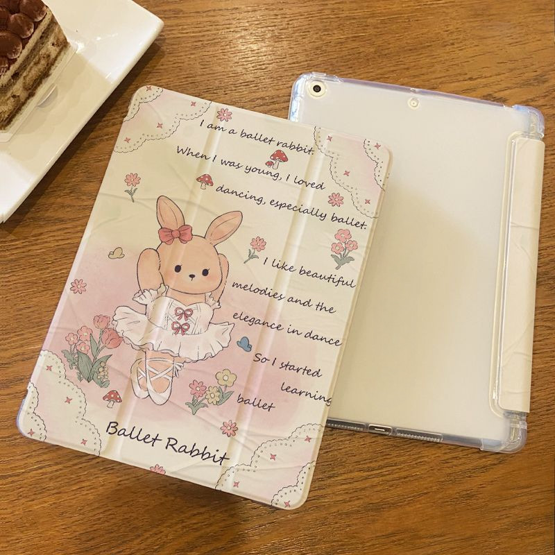 เคสtpuเหมาะสําหรับipad Gen 2022/2023 Gen 5/6/7/8/9 Air1/2/3/4/5 M1/2 Min4/5/6 Pro11 2020/2021 Gen 10 2022 กระต่ายเต้นรําGraffiti