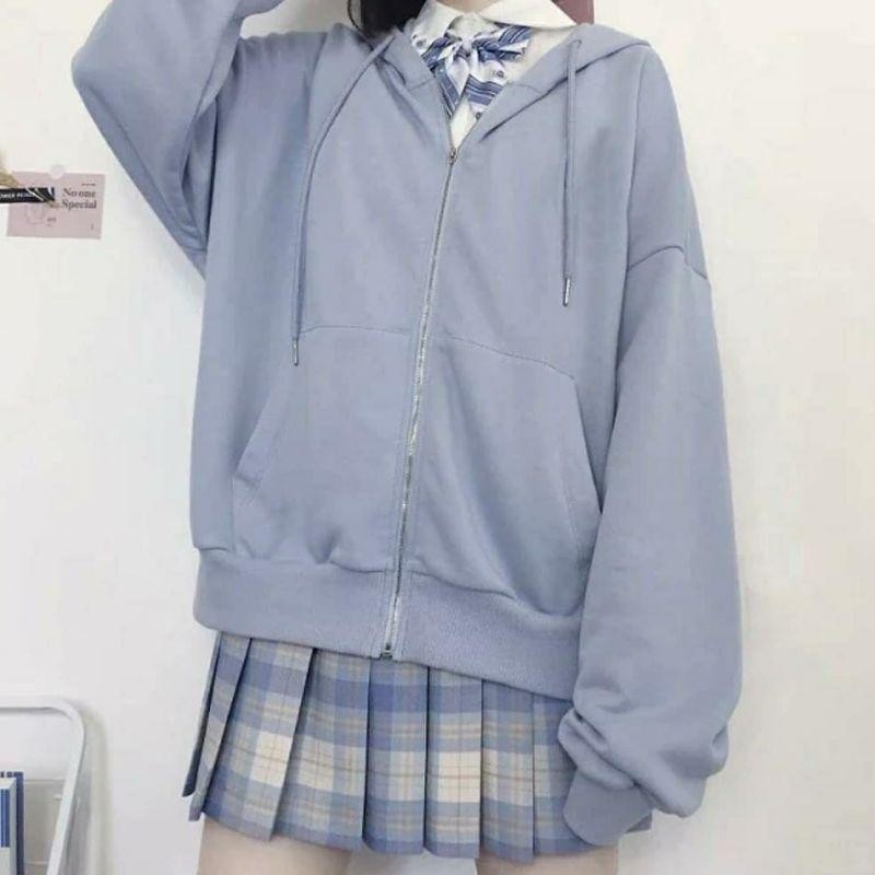Xxl เสื้อฮู้ดมีซิปธรรมดาสําหรับทั้งชายและหญิง | เสื้อฮู้ดไซส์ใหญ่ L.XL.XXL | เสื้อฮู้ดแจ็คเก็ตสีพื้น