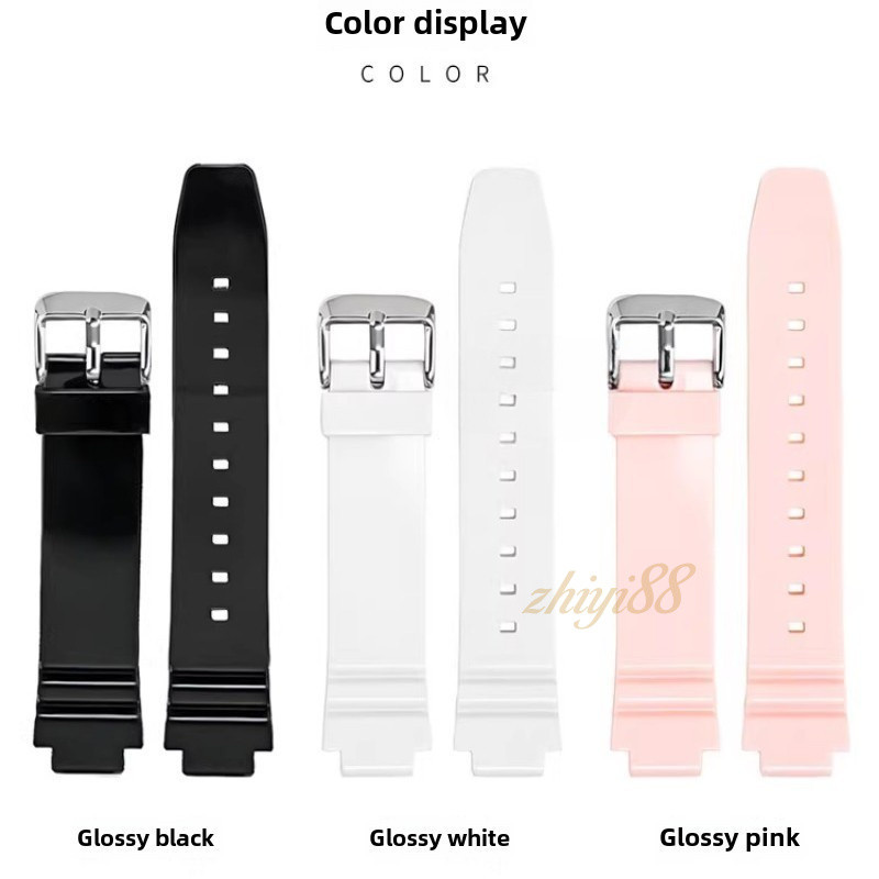 สายนาฬิกายาง TPU แบบนุ่ม 12 มม. สําหรับ LRW-250 & LX-500H Series - สายสํารองสีชมพูสําหรับสุภาพสตรี |