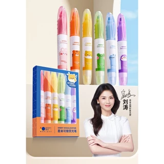 ENMY ปากกาไฮไลท์ แบบ Set 5 แท่ง ปากกาเน้นข้อความ แบบ 2 หัว มีหลายโทนสีให้เลือก สีพาสเทล สีสะท้อนแสง