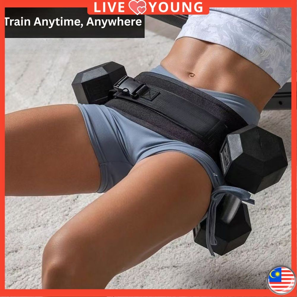 Hip Thrust Belt Weighted Training Dumbbell Strap Tali Pinggang Senaman Latihan Pinggul