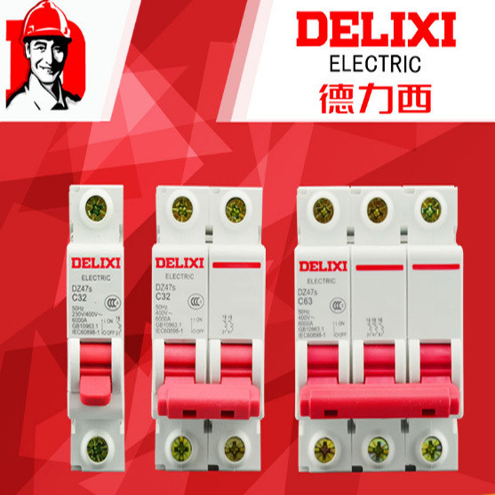 Delixi Air Switch Switch Two-Phase Circuit Breaker 2p Air เปิดสวิทช์ Two-Phase ในครัวเรือน 3P Protec