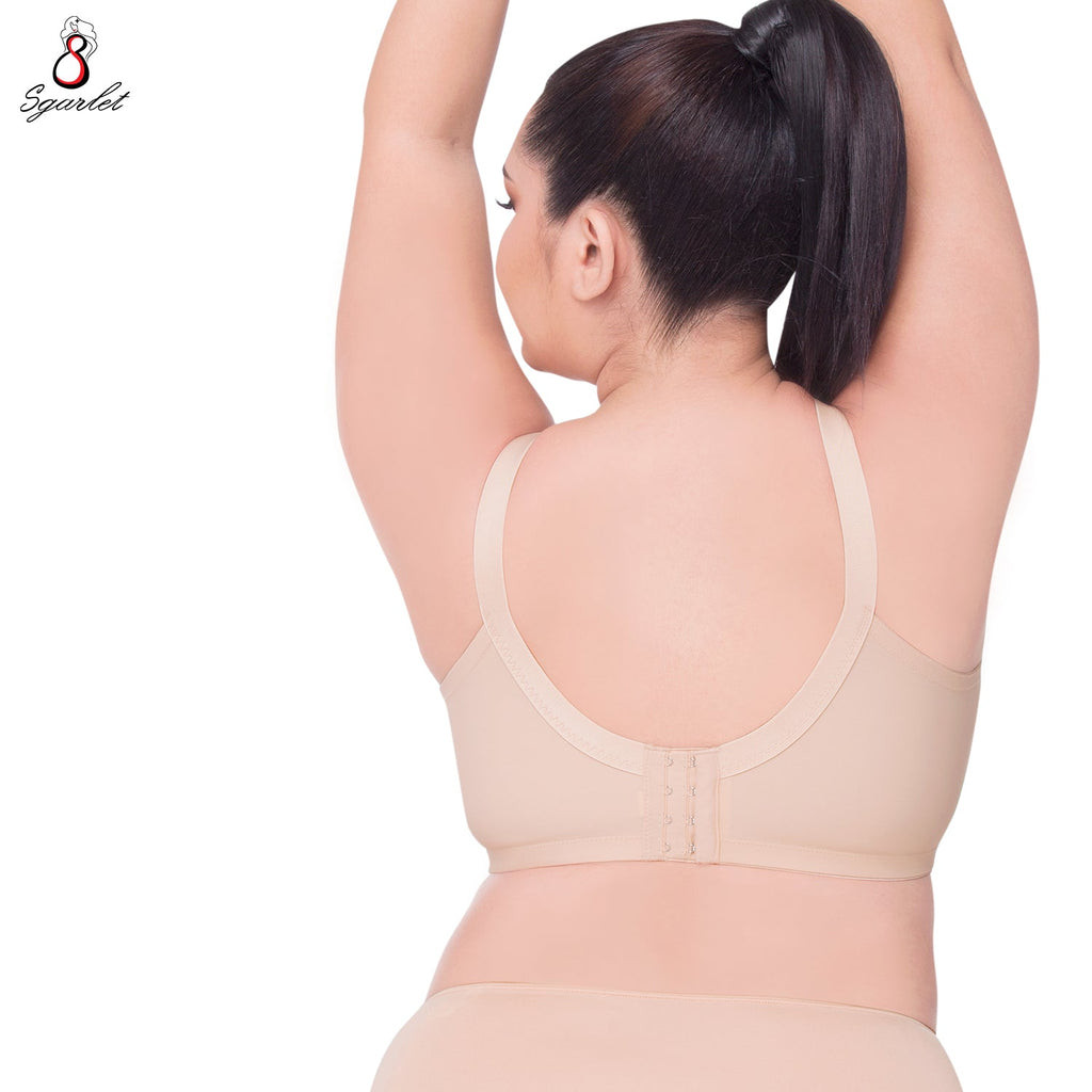 Sgarlet Plus Size Wireless Bra สำหรับสาวอวบที่ไม่ชอบโครง เก็บเนื้อส่วนเกิน คัพสบาย ตัวเรียบ MB1507 สีเนื้อ/สีดำ/โอลด์โรส — صورة 8