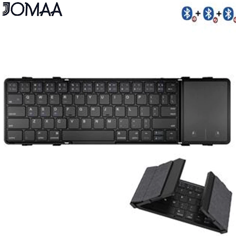 [พร้อมส่ง] Jomaa คีย์บอร์ดบลูทูธไร้สาย พับได้ พร้อมทัชแพดเมาส์ พับได้ สําหรับแท็บเล็ต โทรศัพท์มือถือ 3 ซิงค์