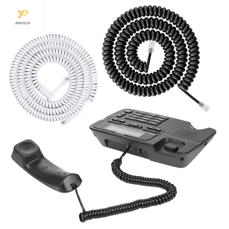 PPY Modern Coiled RJ9 RJ11 4P4C โทรศัพท์สายฤดูใบไม้ผลิโทรศัพท์พื้นฐานเพิ่มเสียง