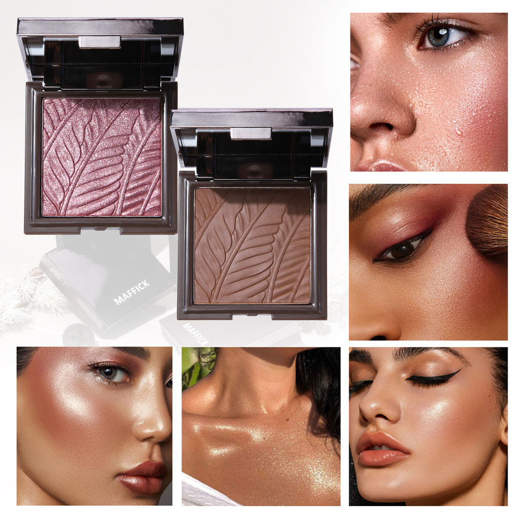 New Product#Exclusive Supply MAFFICK Small Silver Block Powder Concealer Contouring Pearlescent Matte Setting Loose Powder Long-lasting Powder8wu