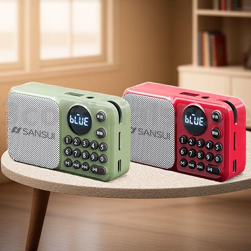 SANSUI U1 ลําโพงบลูทูธพร้อมวิทยุ FM ไดรเวอร์แม่เหล็กคู่เครื่องเล่น MP3 แบบชาร์จไฟได้รองรับการ์ด TF และการเล่น AUX