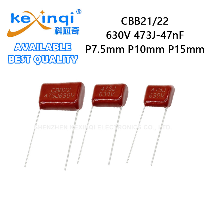 (5-20 ชิ้น) CBB21CBB22 630V 473J 47nF 0.047UF ตัวเก็บประจุ P7.5 มม.P10 มม.P15 มม.Polypropylene ฟิล์ม