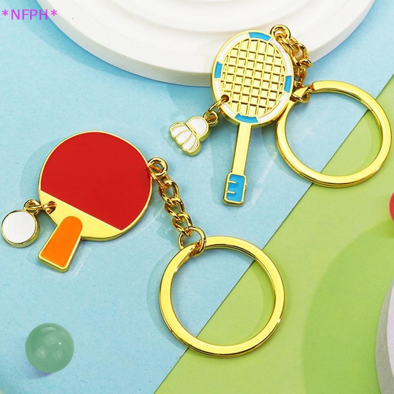 NFPH> พวงกุญแจแบดมินตันจี้ไม้ปิงปองจี้พวงกุญแจของที่ระลึกปิงปองแบดมินตันพวงกุญแจบอลแฟนกีฬาพวงกุญแจพวงกุญแจใหม่