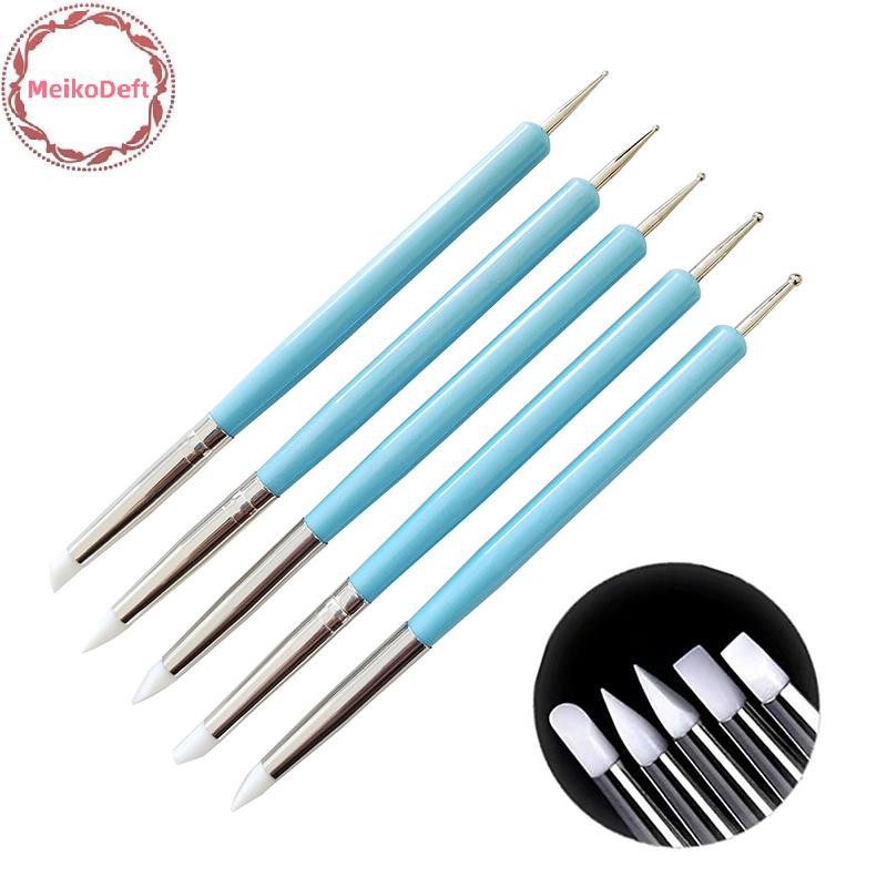 MeikoDeft 5 ชิ้น/เซ็ตสแตนเลส 2 Sculpting Polymer และ Soft เครื่องปั้นดินเผาเครื่องมือดินซิลิโคน Modelling Art Shaper เครื่องมือ TH