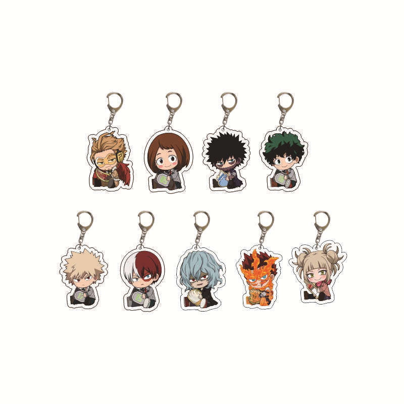 My Hero Academia อะคริลิคสองด้าน Midoriya Izuku Bakugo Katsuki Booming Frozen พวงกุญแจ