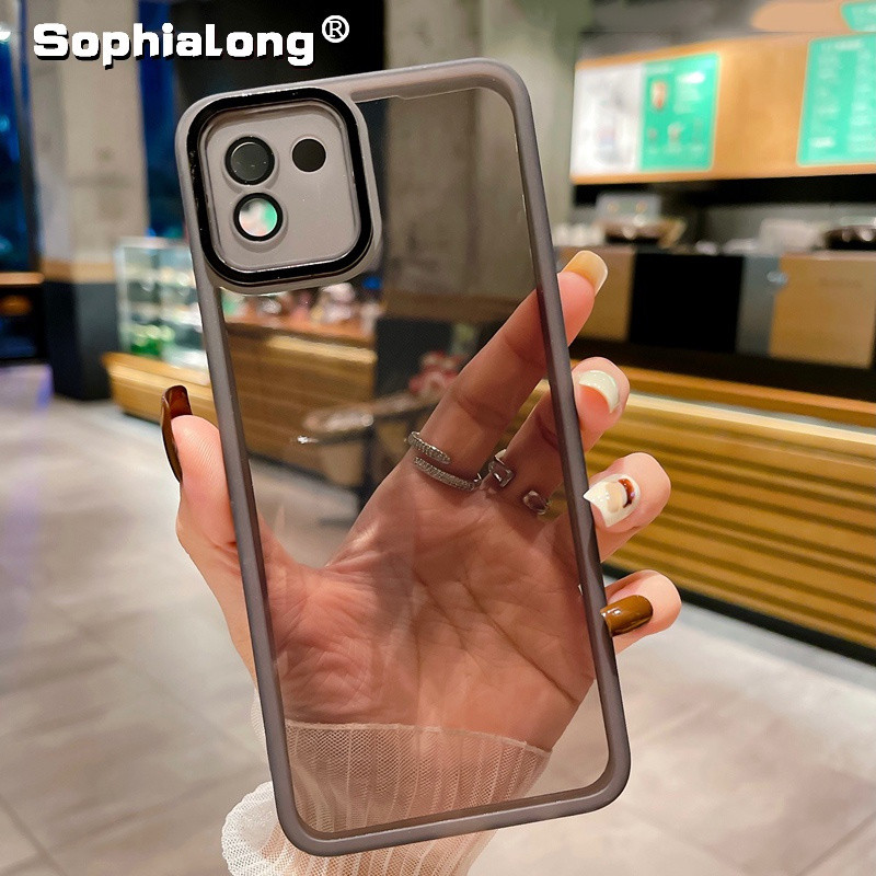 Samsung Galaxy A03 Core A02S A03S A04E A035F A035M กรณีซิลิโคนอ่อนนุ่มโปร่งใสปกหลังพร้อมตัวป้องกันเล