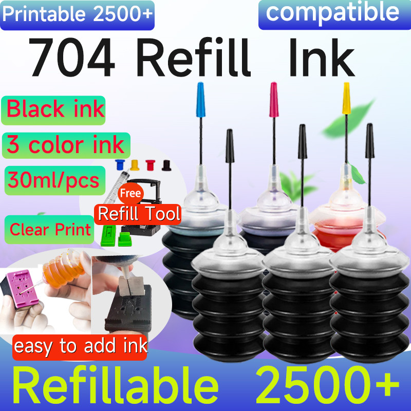 ใช้งานร่วมกับ hp 704 หมึก hp 704XL สีดํา hp704XL ตลับหมึกสําหรับ hp D2010 K110A 2010 2060 D2060 K010