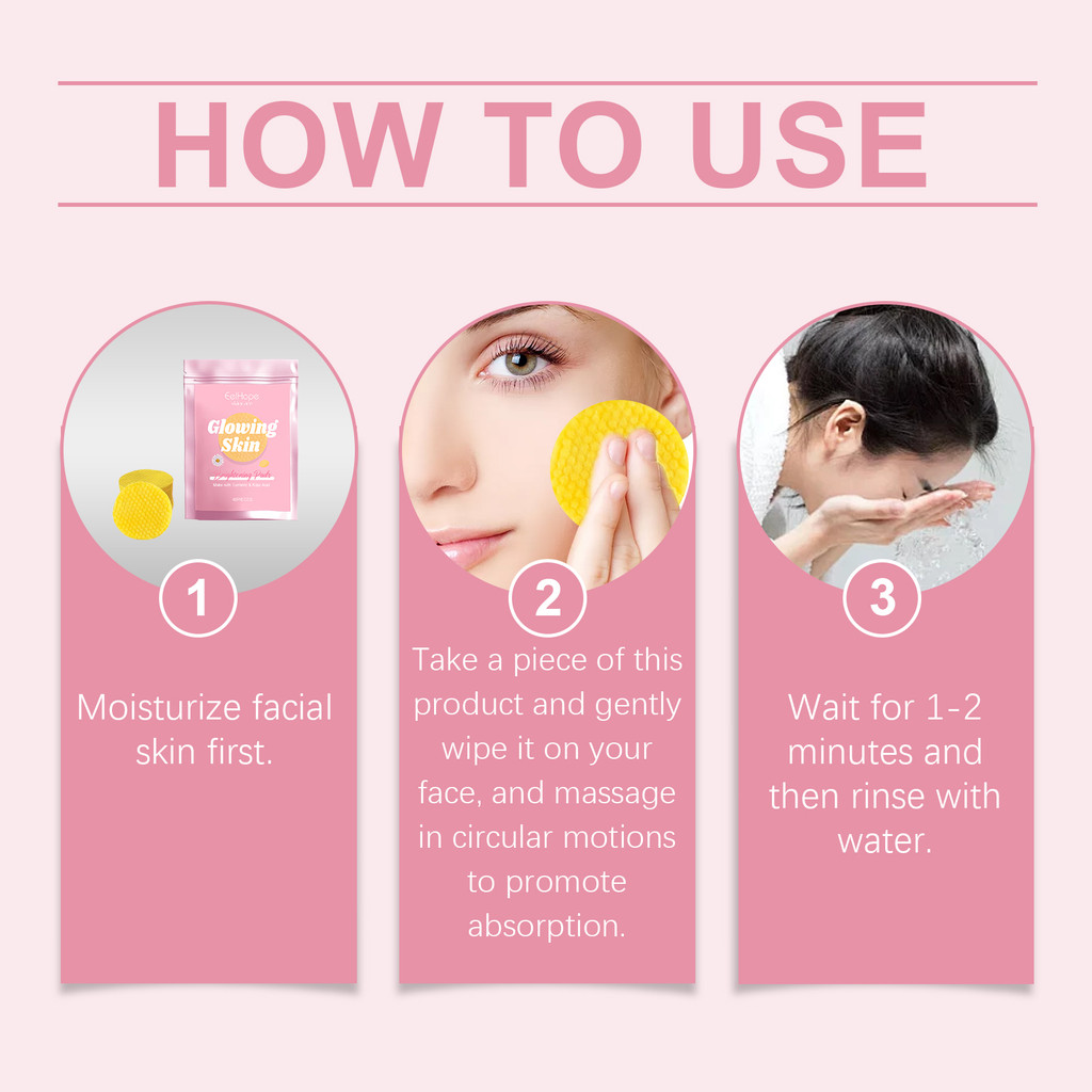 Eelhope ขมิ้น Koji Acid ทําความสะอาดปะเก็นทําความสะอาดอย่างอ่อนโยนรูขุมขนผิวหน้า Moisturizing Refres