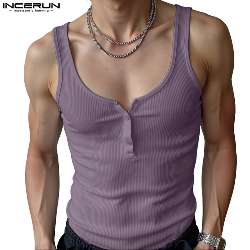 เสื้อ-tank ผู้ชาย สไตล์เกาหลี ดีไซน์สบายๆ เหมาะสำหรับฤดูร้อน