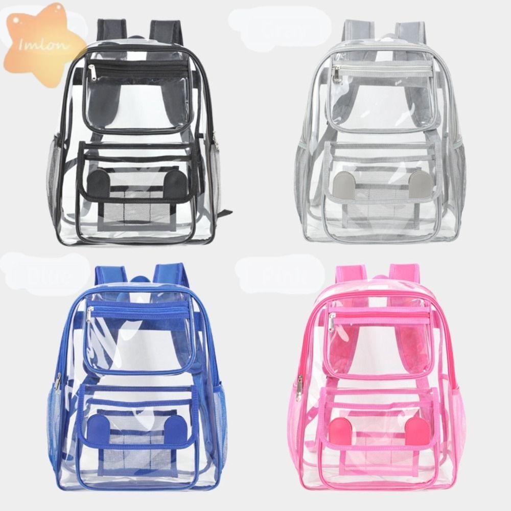 กระเป๋าเป้เดินทาง IMLON, กระเป๋าเป้ใสกันน้ํา PVC, กระเป๋านักเรียนนักเรียนซีทรูความจุขนาดใหญ่