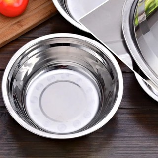 ชามสแตนเลส ชามใส่อาหาร ถ้วย ขอบปากกว้างก้นลึก พิเศษ 304สแตนเ…