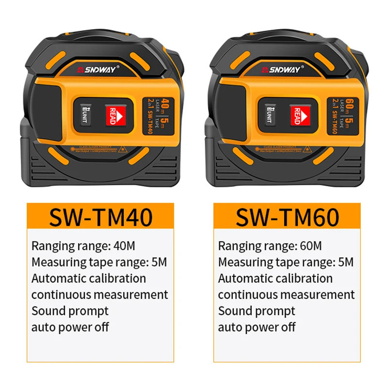 SNDWAY SW-TM40 TM60 Digital Rangefinder Laser Tape วัด Professional Range Finder เครื่องวัดระยะเลเซอร์ 2 in 1 ไม้บรรทัดไฟฟ้า ราคา ถูกที่สุด ดีลบีเคเค แกลเลอรีภาพที่ 7