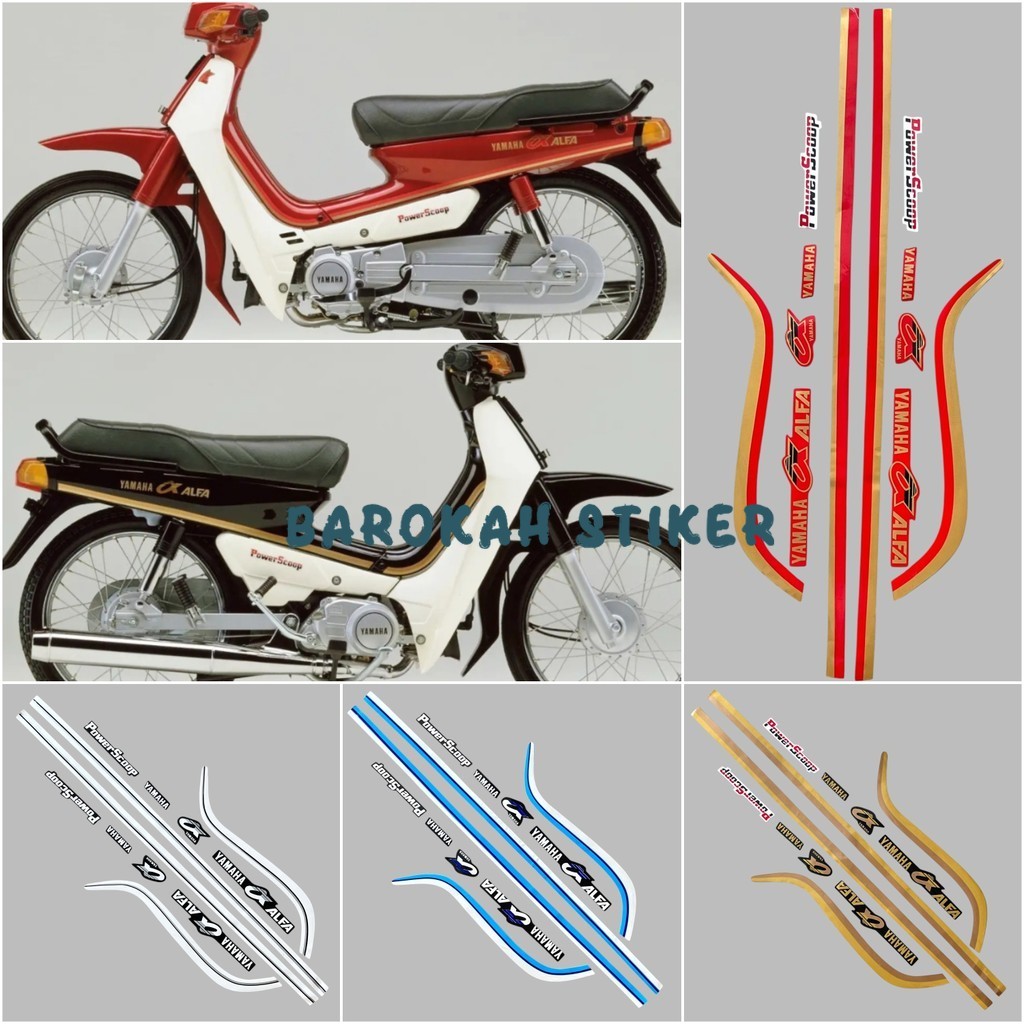 Yamaha v100/Alfa Alfa 100 ที่ตักไฟ 1988 Fullset Quality Sticker Striping