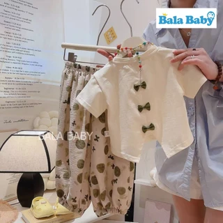 ชุดเซ็ตเด็กผู้หญิง เสื้อยืดคอกลม กางเกงขายาว ขาจั๊ม ชุดแฟชั่นลูกสาว Size90-120cm DXT77