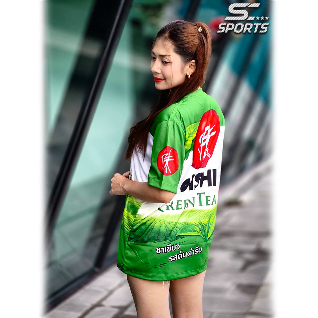 SC Sports เสื้อกีฬาพิมพ์ลาย โออิชิกรีนทีชาเขียว งานจริงสวยสีสดคมชัด หนา145g นุ่ม ลื่นใสสบาย - รูปที่ 5