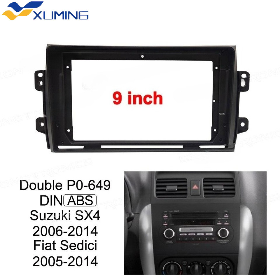รถวิทยุ Fascia สําหรับ 2005-2014 Suzuki SX4/ Fiat Sedici 9 นิ้วกรอบ Android MP5 Player แผงสเตอริโอ