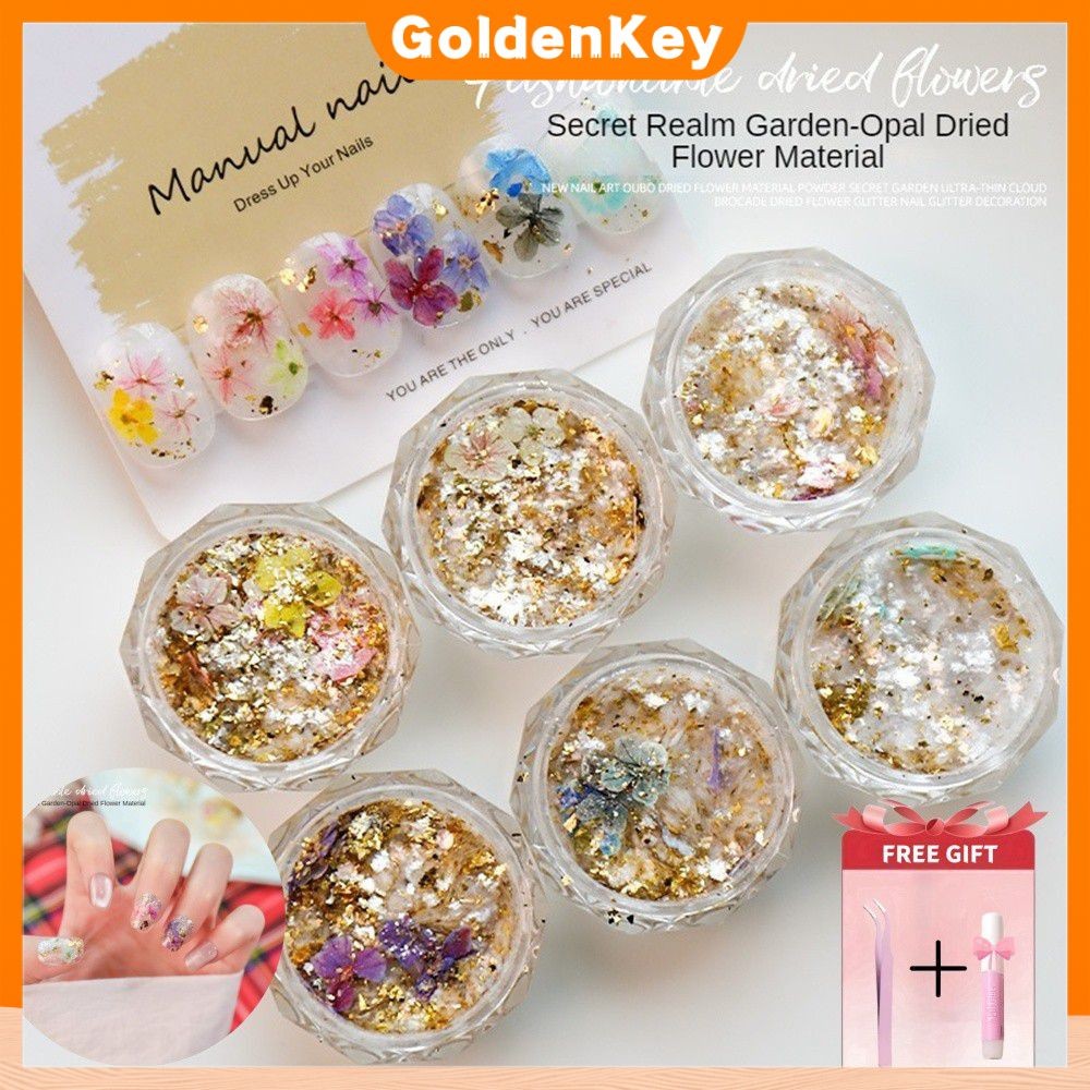 【สต๊อกพร้อม】【ของขวัญฟรี】ดอกไม้แห้งเพ้นท์เล็บในฝัน ดอกไม้แห้งโอปอลใหม่ ดอกไม้แห้ง Secretland Garden วัสดุผงดอกไม้แห้ง ดอกไม้แห้งเมฆบาง 【RichServX】 GoldenKey