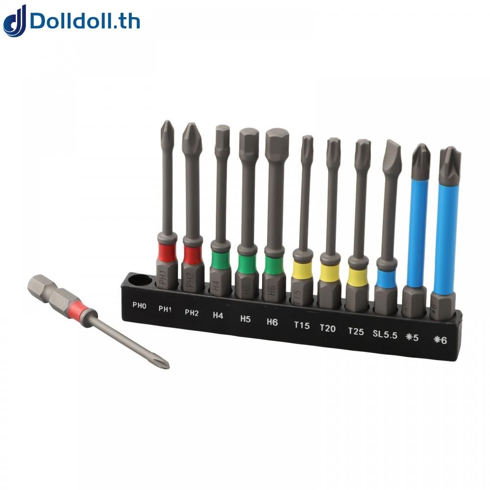 [Dolldoll]Screwdriver Bits Antirust High Precision PH0 To PZ3 12pcs 65mm Durable