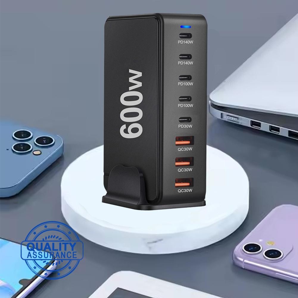 เครื่องชาร์จเดสก์ท็อป Gallium Nitride Pd3.1 600w มัลติฟังก์ชั่น Type-c Usb 28v5a V2y8