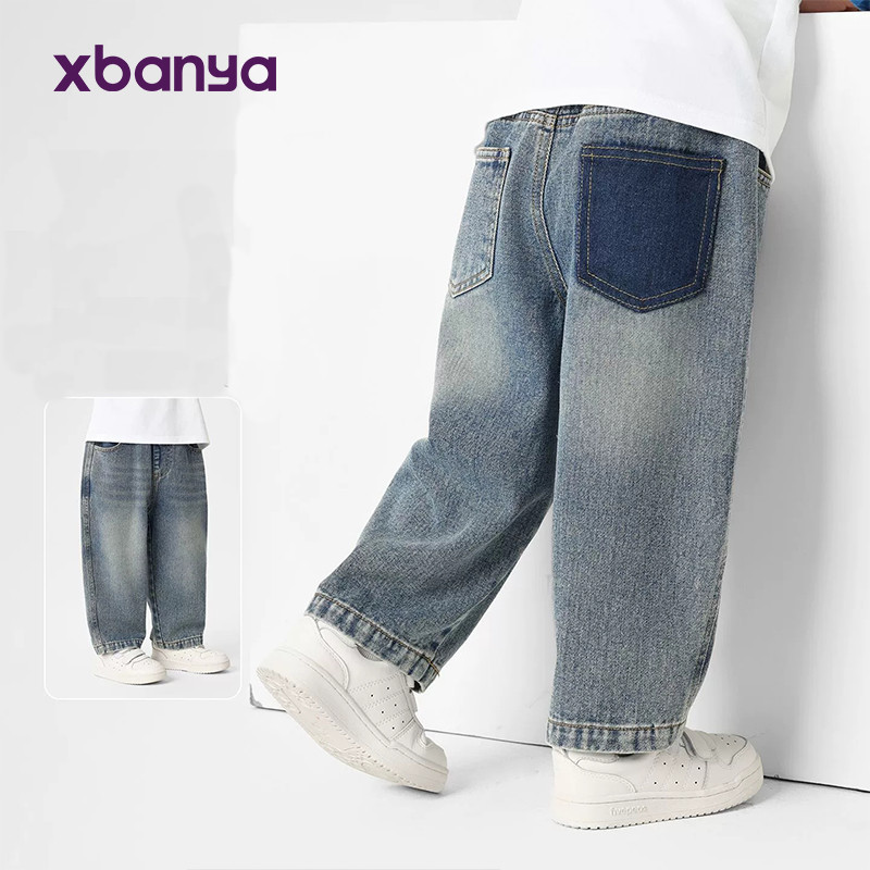 กางเกงยีนส์เด็กผู้ชาย ออกแบบใหม่ สำหรับฤดูใบไม้ร่วงและใบไม้ผลิ หลากหลายไซส์