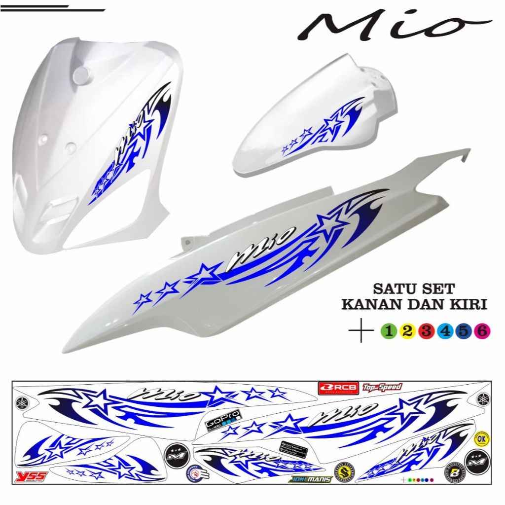 MIO SMILE MIO OLD STICKERS, COOL STRIPING VARIATIONS, COOL STRIPING MOTIFS