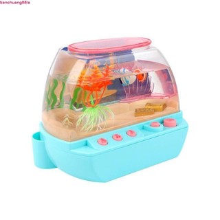 TIANCHUANG Mini Tanque De Peixes De Simulação , Adorável Brinquedo De Aquário Artificial Criativo , Com Música LED Light