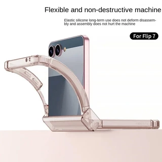 LUKEN รวมทุกอย่างบานพับสี่มุม Anti-drop เคสโทรศัพท์สําหรับ Samsung Galaxy Z Flip 8 7 FE 6 5 flip8 โปร่งใส Shcokproof ฝาหลัง
