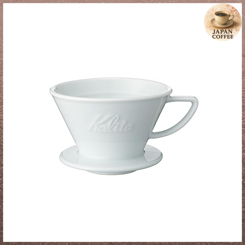 Kalita High Heat Retention Ceramic Coffee Dripper Hasami Yokohama Wave Series for 2 to 4 Cups, Made 
