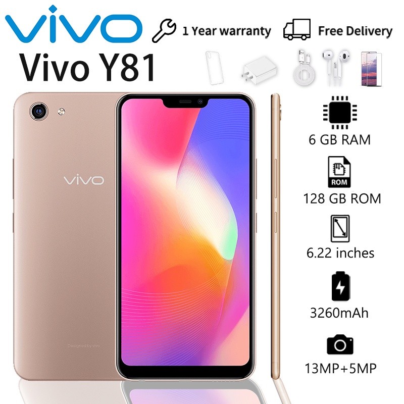 ต้นฉบับ 99% ใหม่มือสอง vivo Y81 6+128GB Android8 สมาร์ทโฟนแบบเต็มหน้าจอ 3260mAh โทรศัพท์มือถือ 13MP 