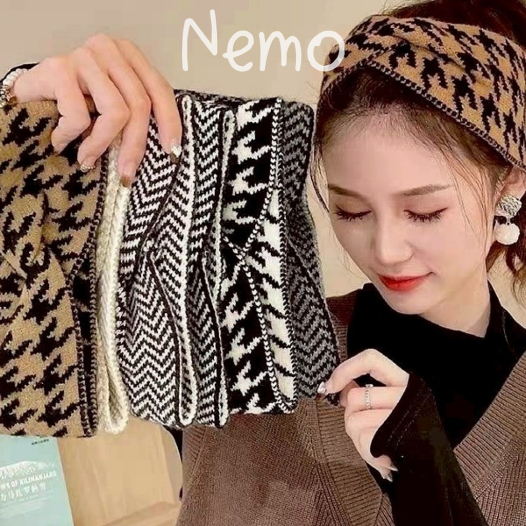 Nemo store🌸#VO-32 ผ้าคาดผม ลายทาง สีพื้นยืดพอดี ใส่แมสง่ายสวย