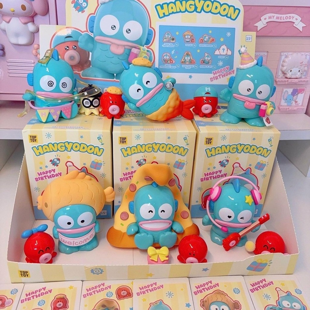 Sanrio รูปตุ๊กตาตุ๊กตาของแท้ TOPTOY ครึ่ง Fishman Happy Birthday Series Mystery กล่อง Sanrio Clownfish เครื่องประดับของขวัญ