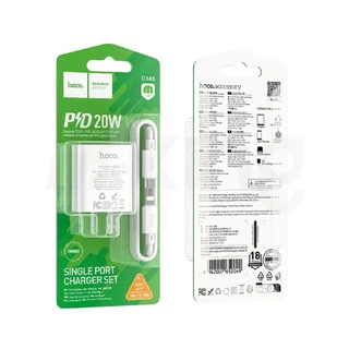 ชุดชาร์จเร็ว Hoco C143 เป็นสายชาร์จชนิด PD20W/Type-C เฉพาะหัว Fast Charger Hoco_Store_