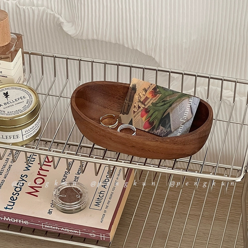Ins Retro Walnut Desktop กล่องเก็บไม้ถาดเก็บเครื่องประดับ Entrance Key Sundries Organizer ถาด ราคา ถูกที่สุด ดีลบีเคเค แกลเลอรีภาพที่ 4