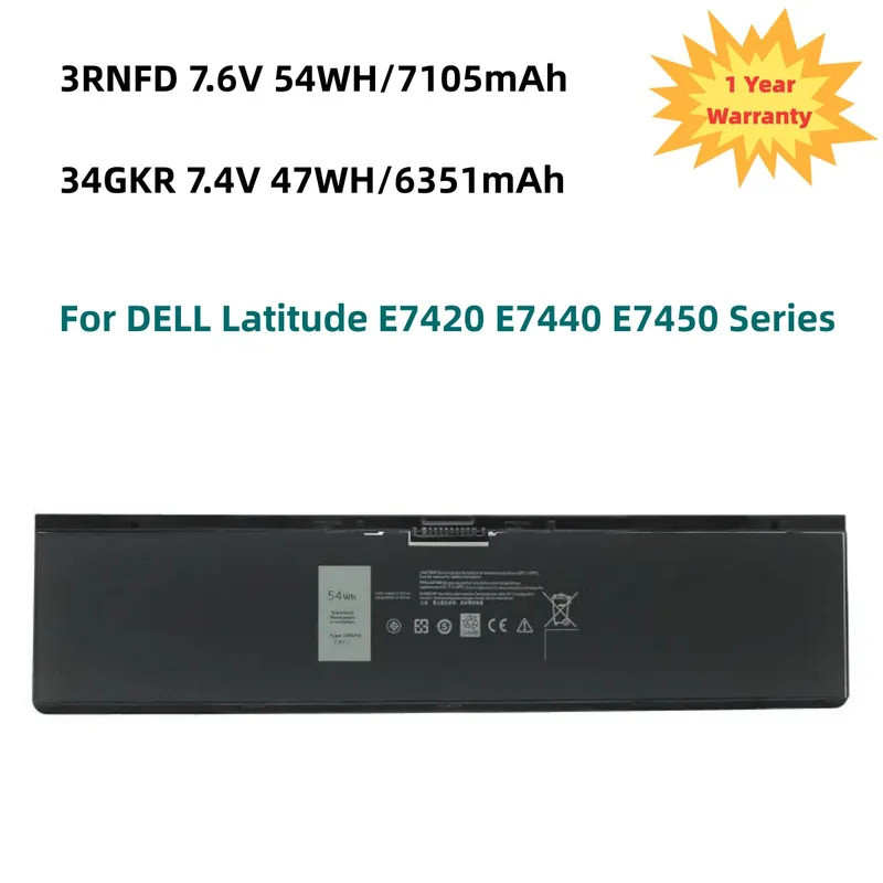 3RNFD 34GKR Laptop Battery For DELL Latitude E7420 E7440 E7450 Series V8XN3 G95J5 0909H5 0G95J5 5K1G