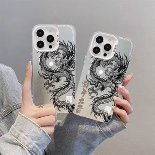 for เคสไอโฟน 13 12 11 iPhone 16 15 14 PRO MAX X XS MAX XR 7/8PLUS มังกรจีนแอปเปิ้ลโทรศัพท์ จัดส่งจากประเทศไทย