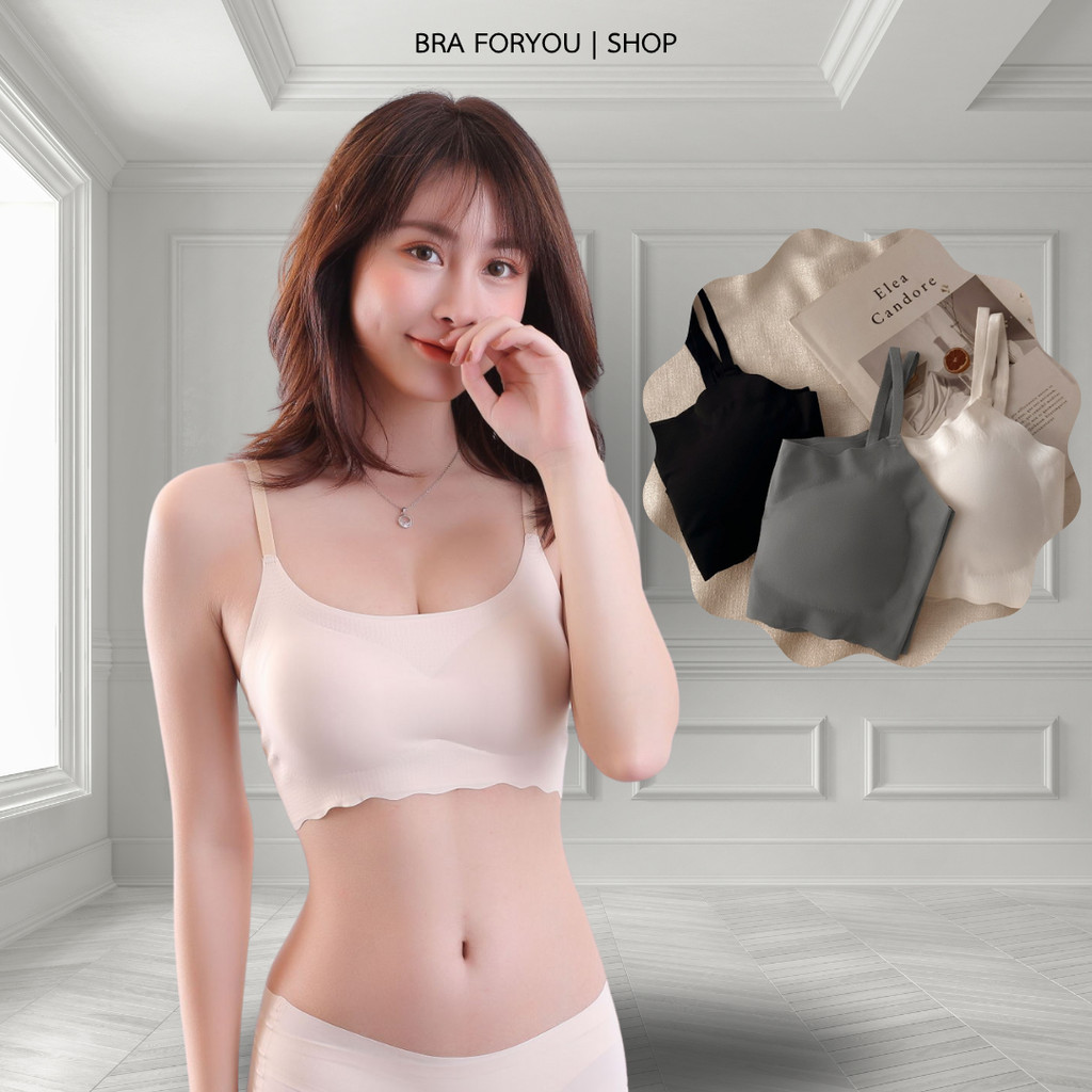 Bra Foryou เสื้อในแฟชั่นไร้โครง ผ้าลื่น บางเบา เย็นสบาย (202) 3 สี เสื้อผ้าผู้หญิง