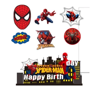 Spider Man Spider themed กระดาษตกแต่งเค้กขนมเด็กตกแต่งโต๊ะปลั๊กอิน