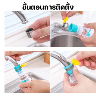 GLOPEARL หัวกรองก๊อกน้ำกันกระเด็น หมุนได้ ยืดหดได้ ติดตั้งง่าย มีให้เลือก 3 สี