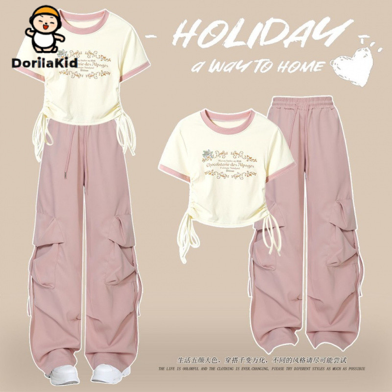 Dorila ชุดเด็กหญิง 2 ชิ้น (เสื้อ+กางเกง) สำหรับฤดูร้อน ไซส์ 3-12 ปี